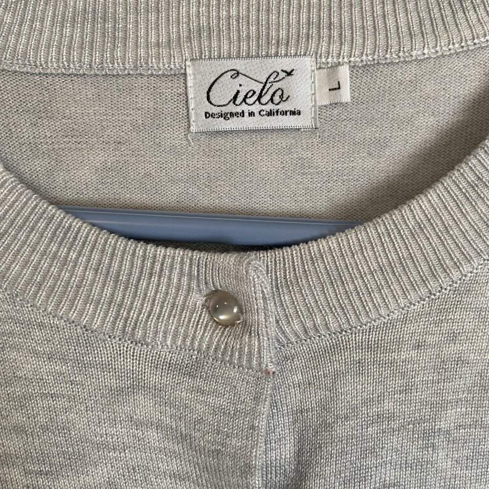 LIght gray button front cardigan - image 2